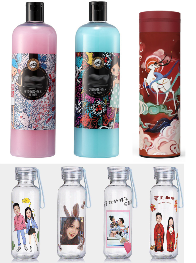 化妝品，小玻璃瓶打印圖片效果